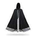 Halloween Party Medieval Lace Cape Gothic Long Hooded Cloak