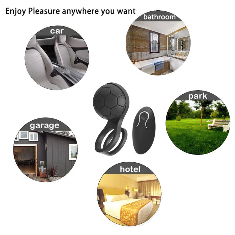 12 Modes Football Vibrating Cock Ring & Male Vibrator Toy