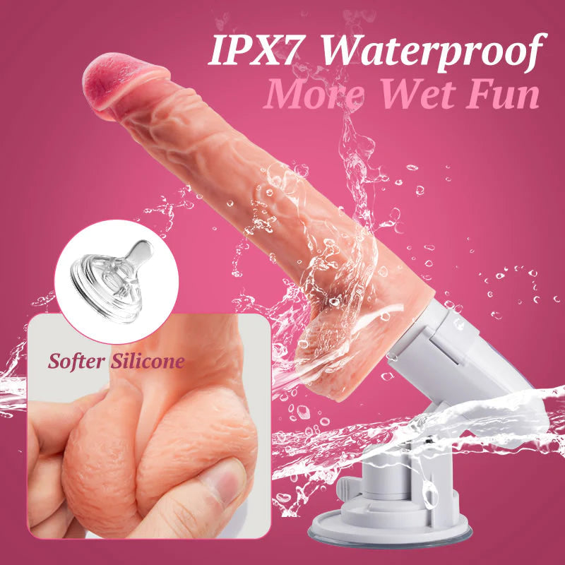 Thrusting Vibrating Dildo Sex Machine 8 Thrusting Rotating Dildo with Vibrating Heating Remote Control