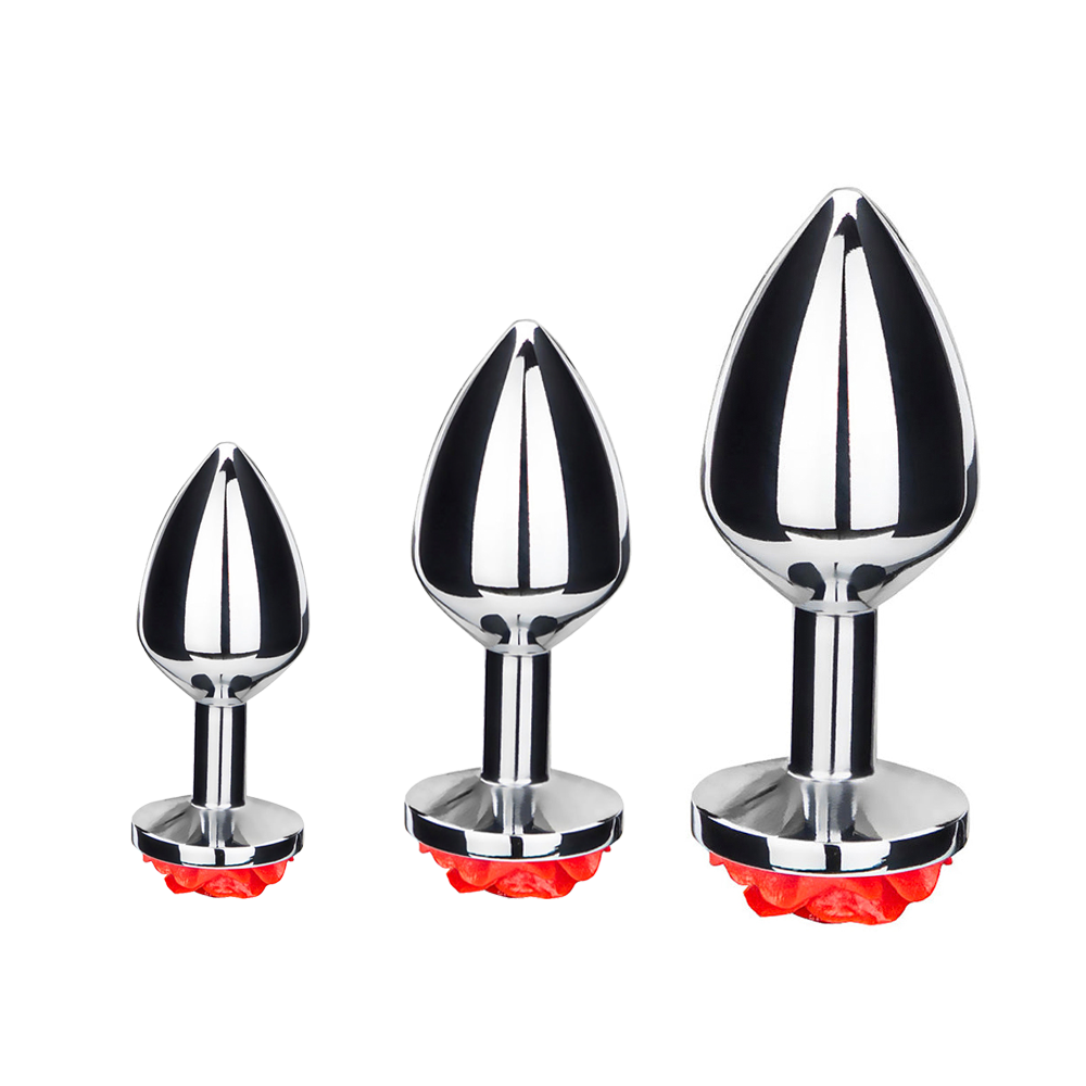 Rose Metal Butt Plug | Silver Small Anal Plug Sex