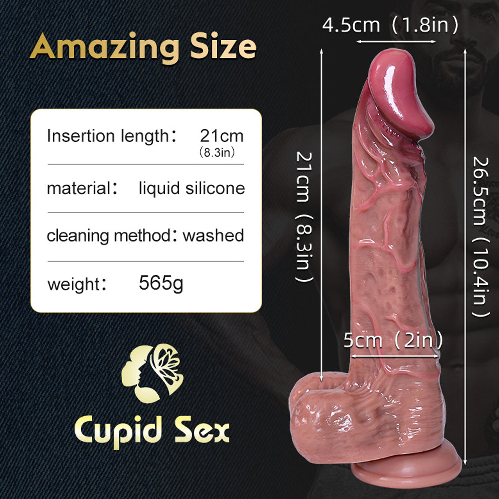 Top 10.4 Inch Allovers Thrusting Dildo Super Realistic Texture Plus Thick Dildo