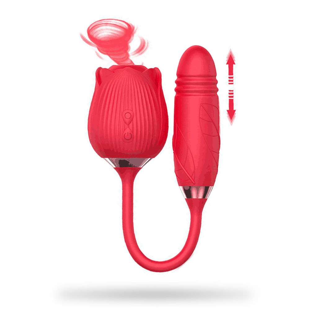 Rose Vibrator With Bullet Tongue