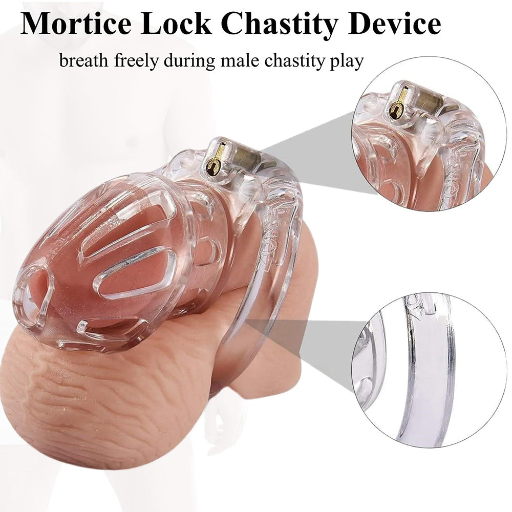 Lightweight Male Chastity Cage with 4 Size Rings