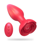 Rose Remote Control 10 Frequency Vibration Silicone Anal Plug