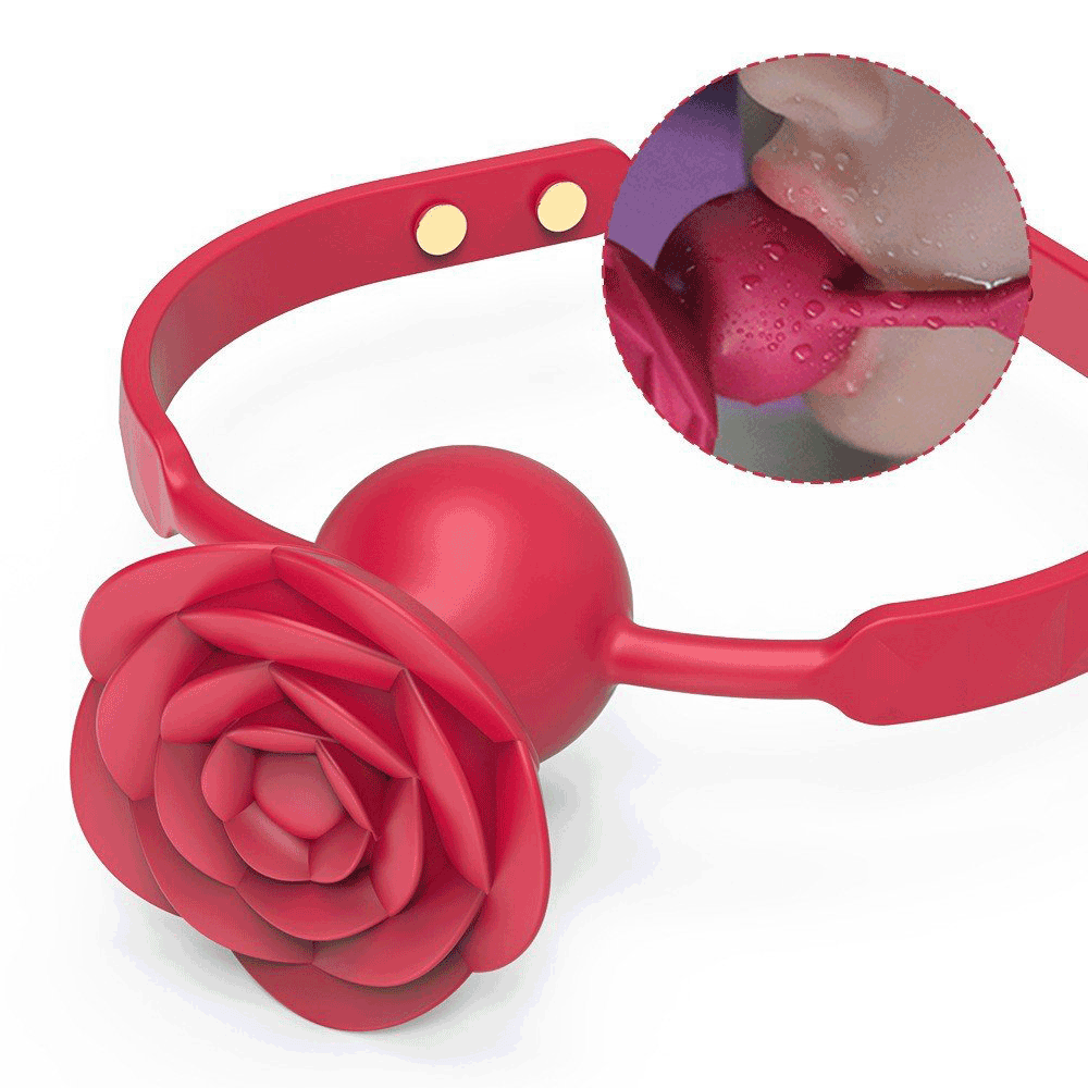 9-Frequency Vibrating Rose Gag With Removable Vibrator