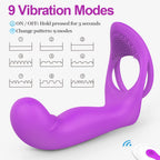 3 In 1 Penis Ring 9 Modes G-Spot Vibrator