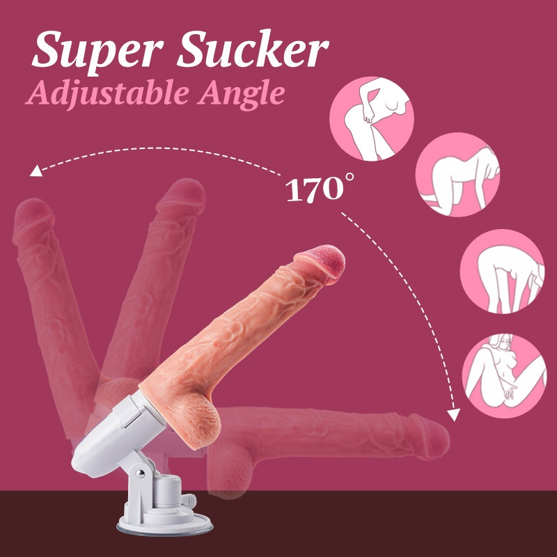 Thrusting Vibrating Dildo Sex Machine 8 Thrusting Rotating Dildo with Vibrating Heating Remote Control