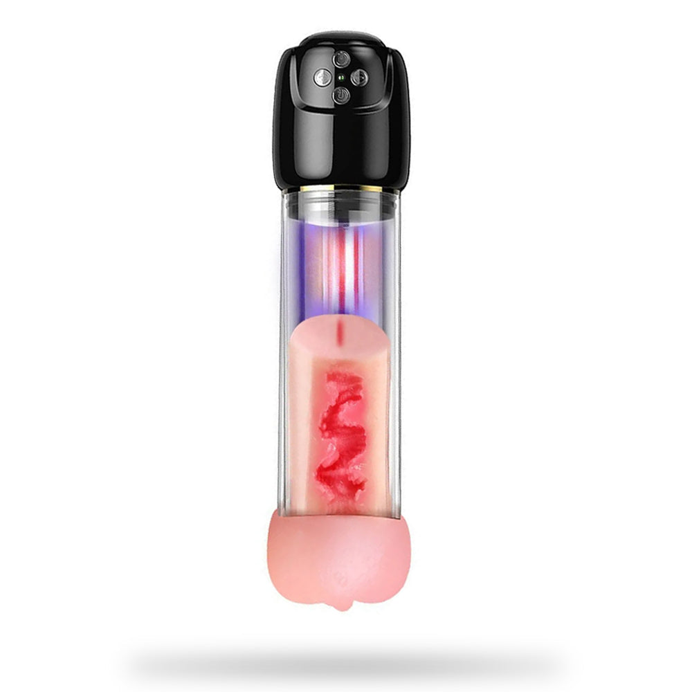 VeloThrust Vibration 6 Mode Suction Penis Pump, 2 in 1 Penis Enlargement Vacuum Pump Penis Trainer
