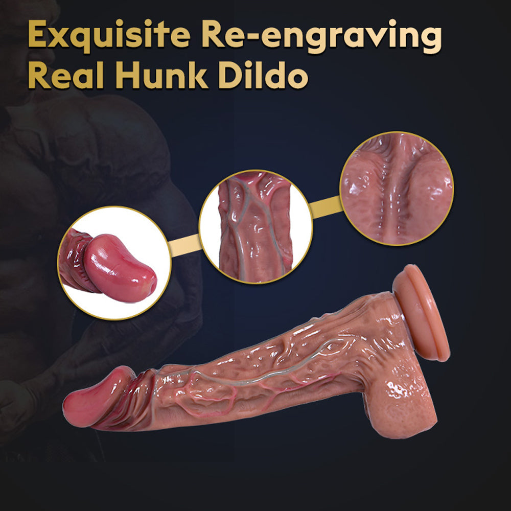 Top 10.4 Inch Allovers Thrusting Dildo Super Realistic Texture Plus Thick Dildo
