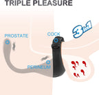3 in 1 Vibrating Remote 10 Frequencies Adjustable Penis Ring