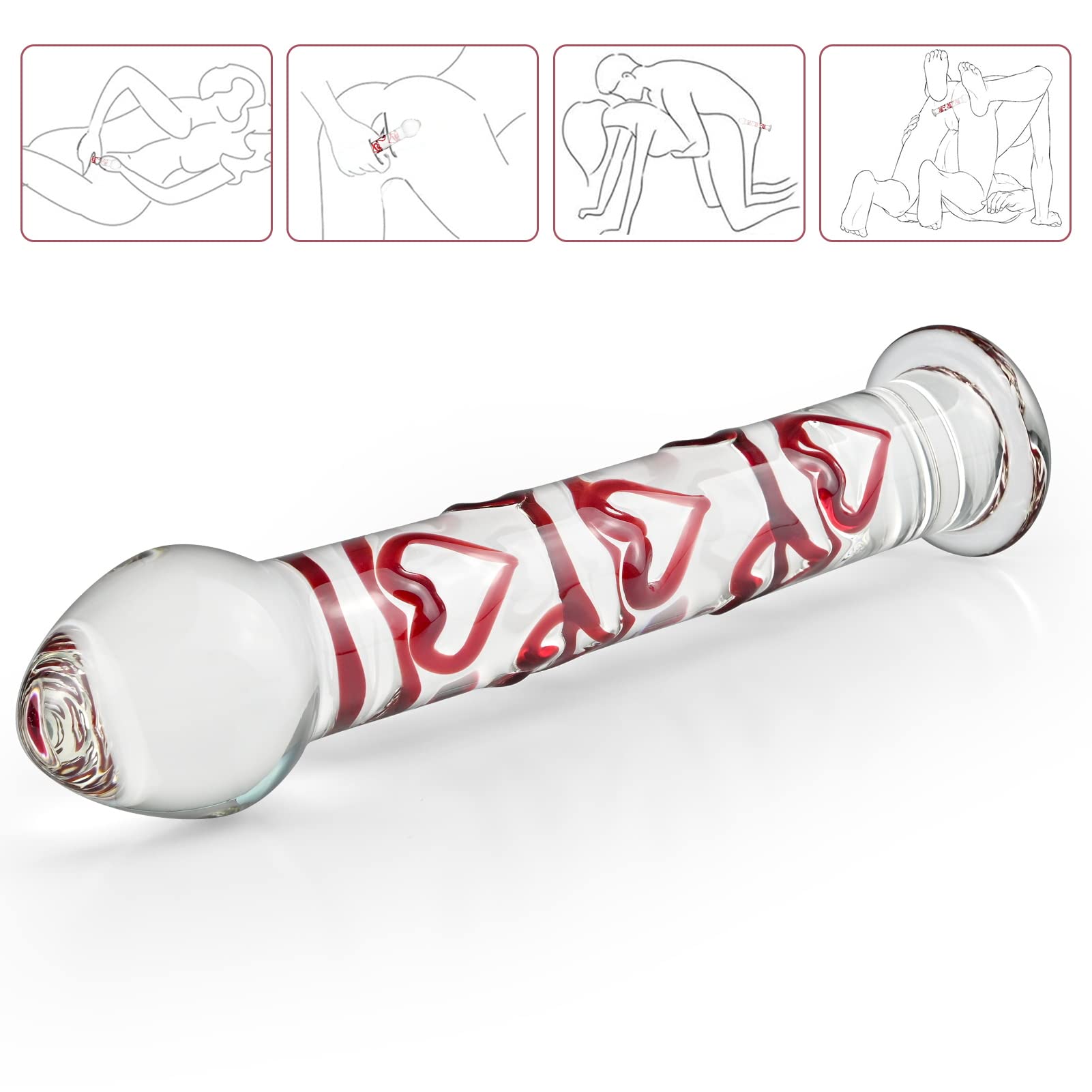 Glass Pleasure Wand with Mushroom Tip