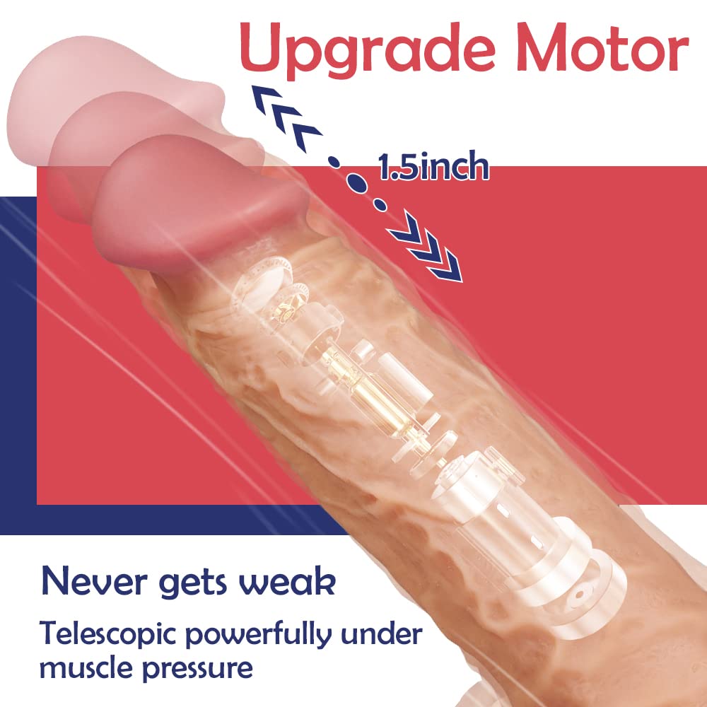 7.9”Thrusting Dildo Vibrator with 10 Modes Vibration and Heating, Realistic Vibrating Dildos with Remote Control for Anal Play G-spot Stimulation, Suction Cup Adult Sex Toy for Women and Couple Flesh