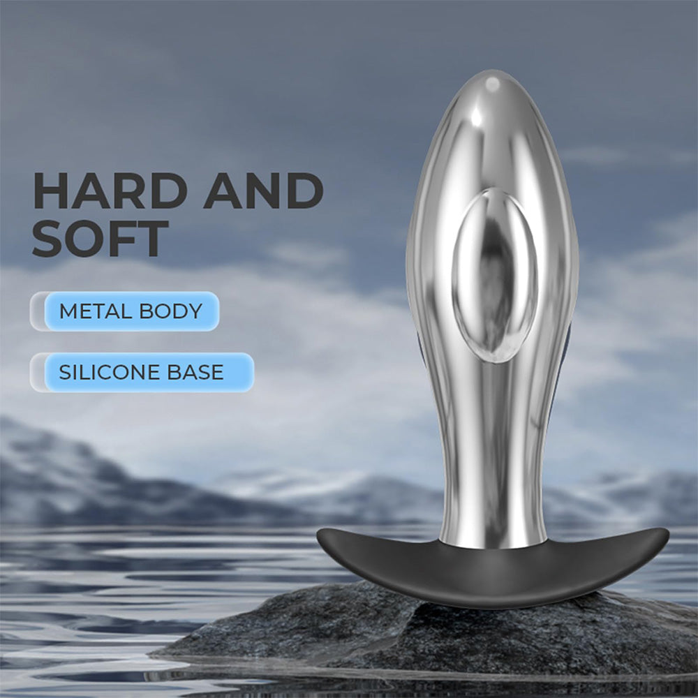 10 Mode Anal Vibrator, Rechargeable Metal Anal Plug Prostate Massager Adult Sex Toy Unisex