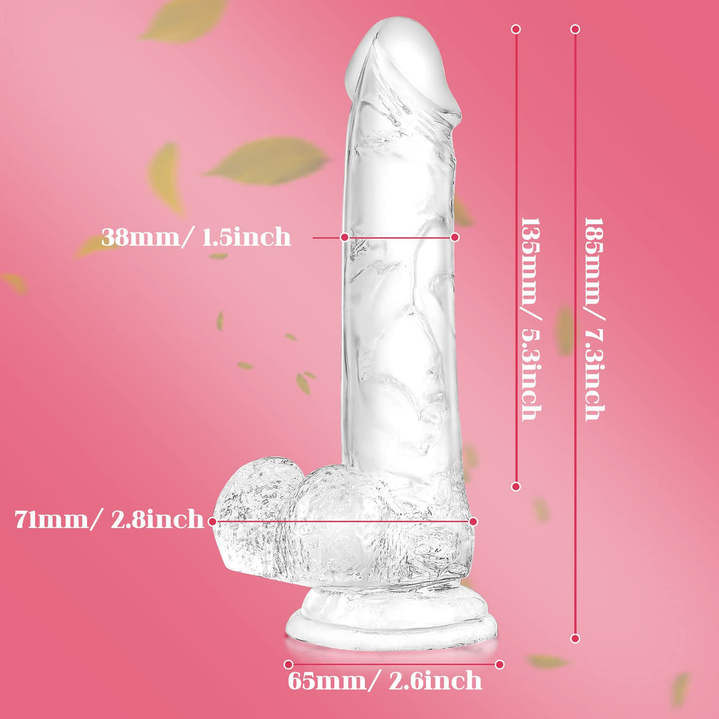 7.3 inch Transparent Dildo With Sucker