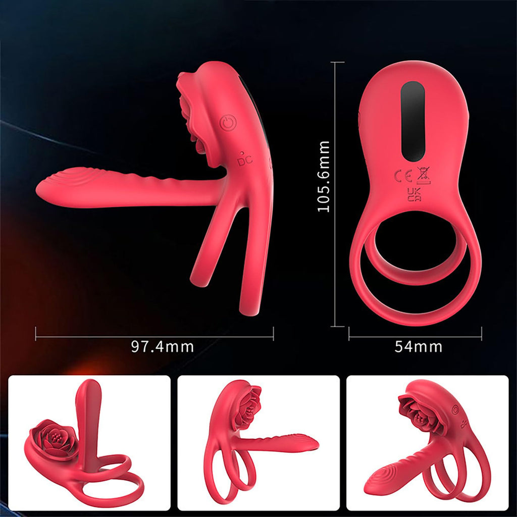 Connection Dual Romance Rose Vibrating Cock Ring