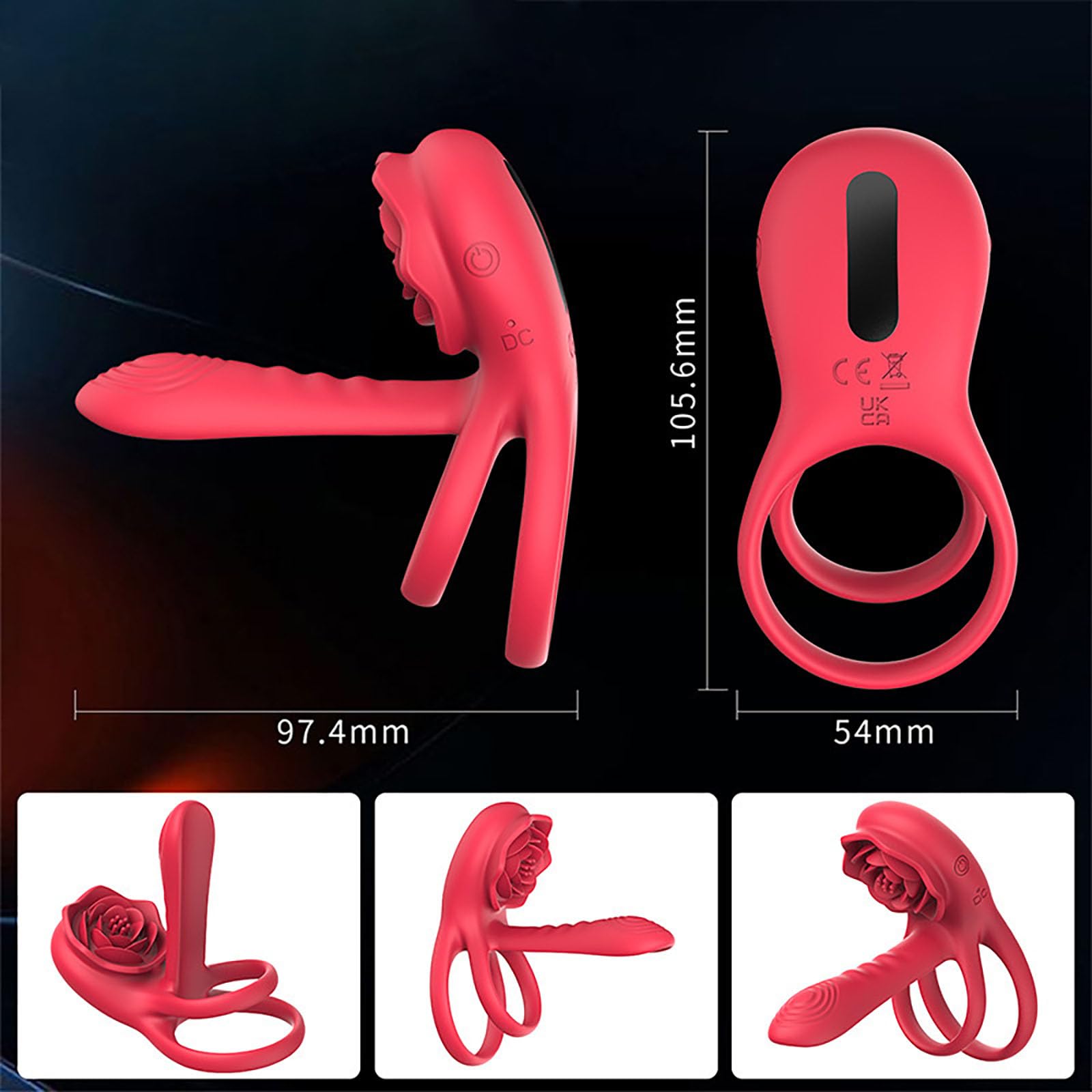 Connection Dual Romance Rose Vibrating Cock Ring