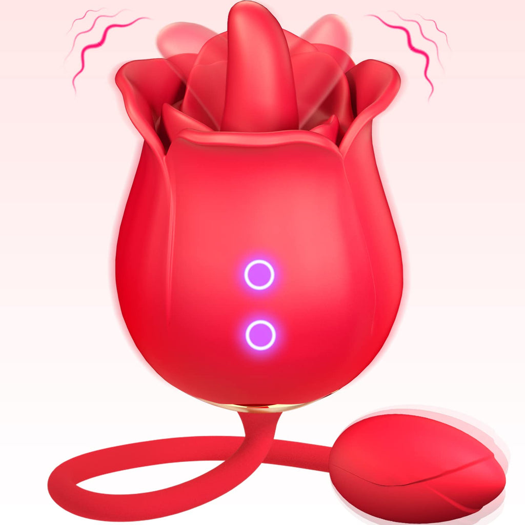 Rose Vibrator Tongue Licking Clitoris Stimulation With Vibrating Egg