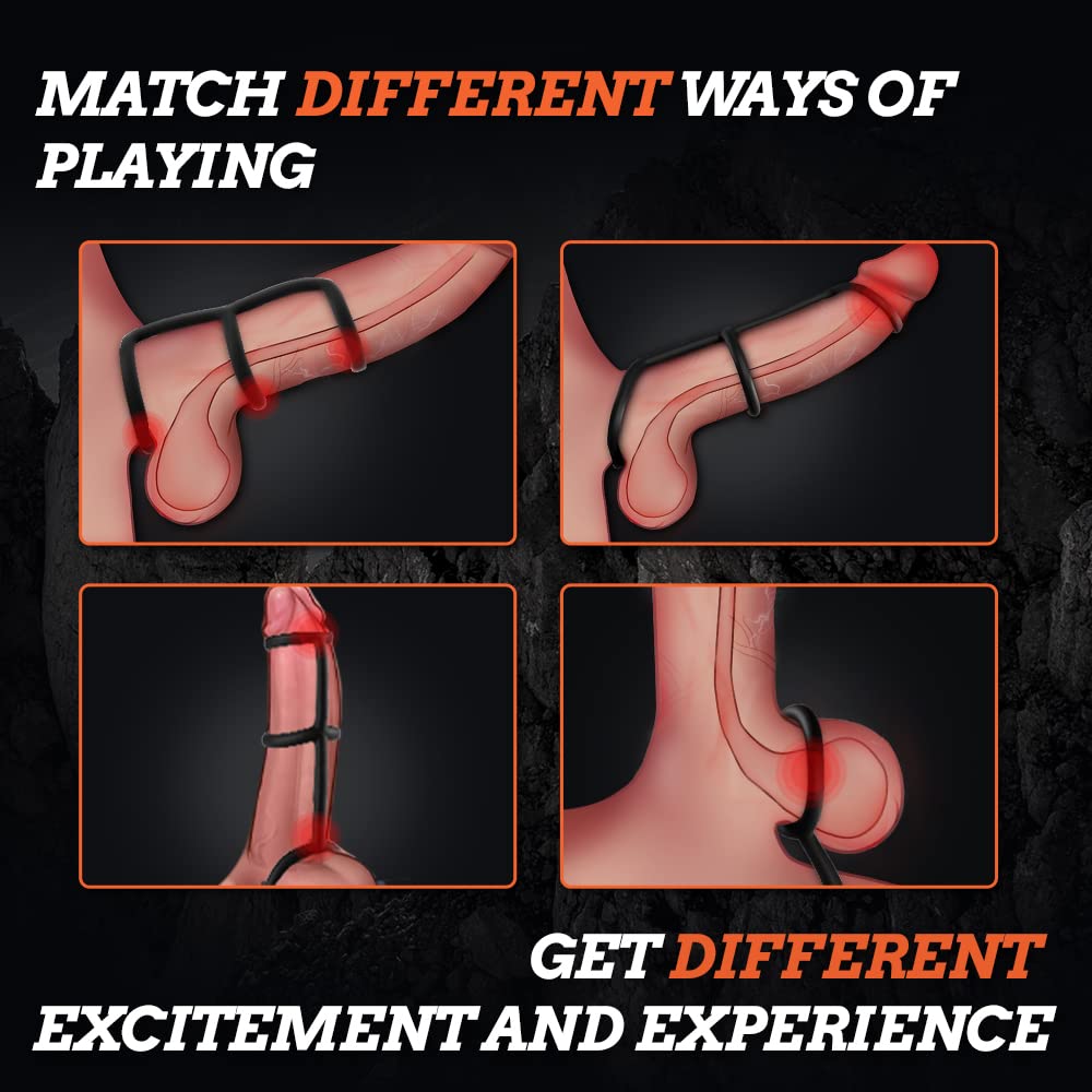 3 in 1 Cock Ring Erection Enhancing Stamina Prolonging