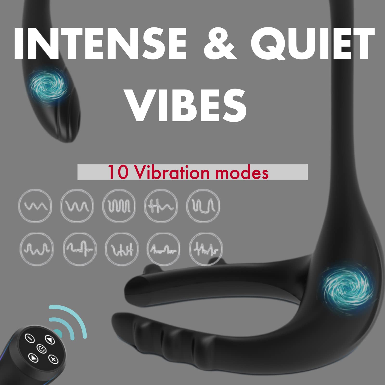 3 in 1 Vibrating Remote 10 Frequencies Adjustable Penis Ring