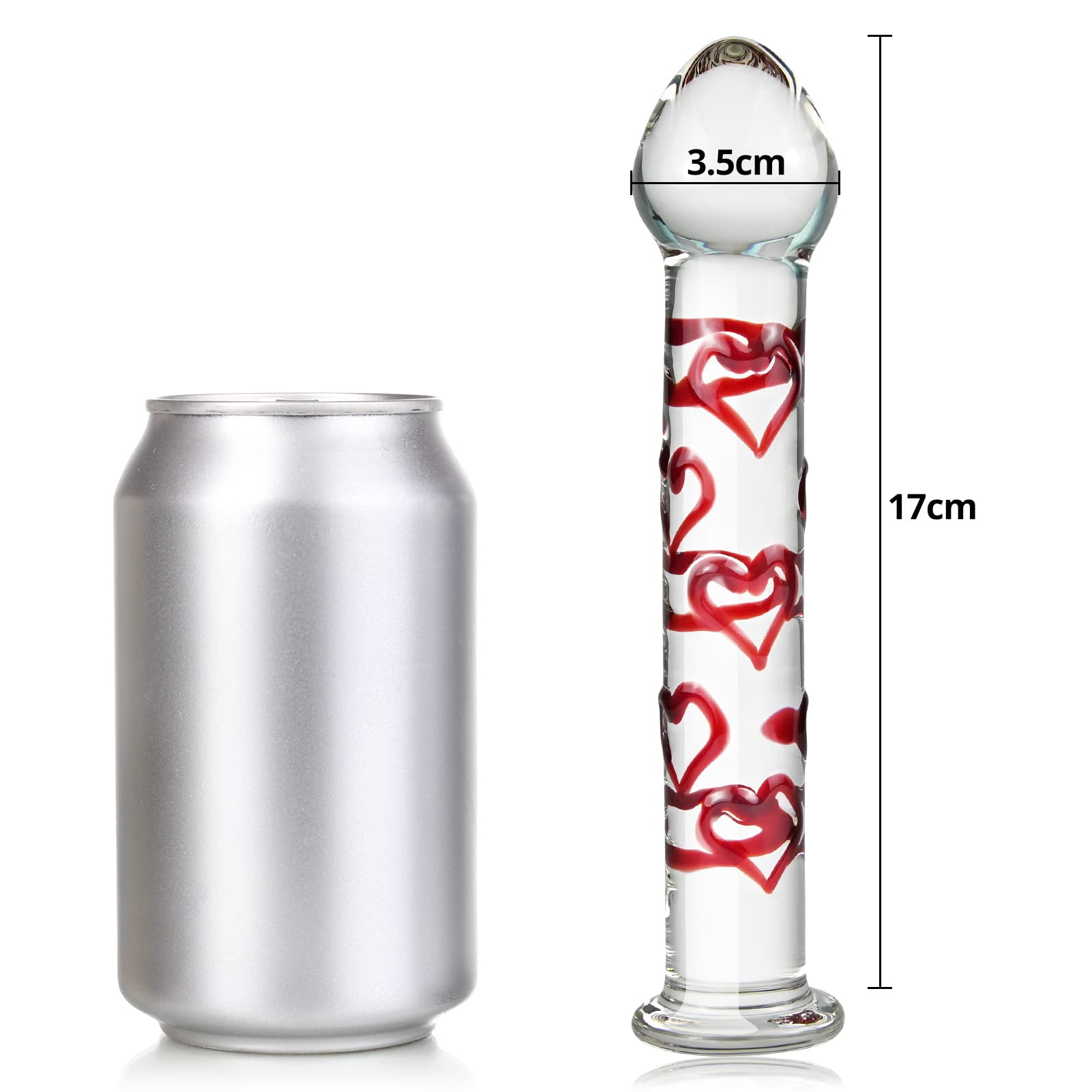 Glass Pleasure Wand with Mushroom Tip