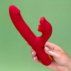 Dual Desire Thrusting Rabbit Vibrator - Red