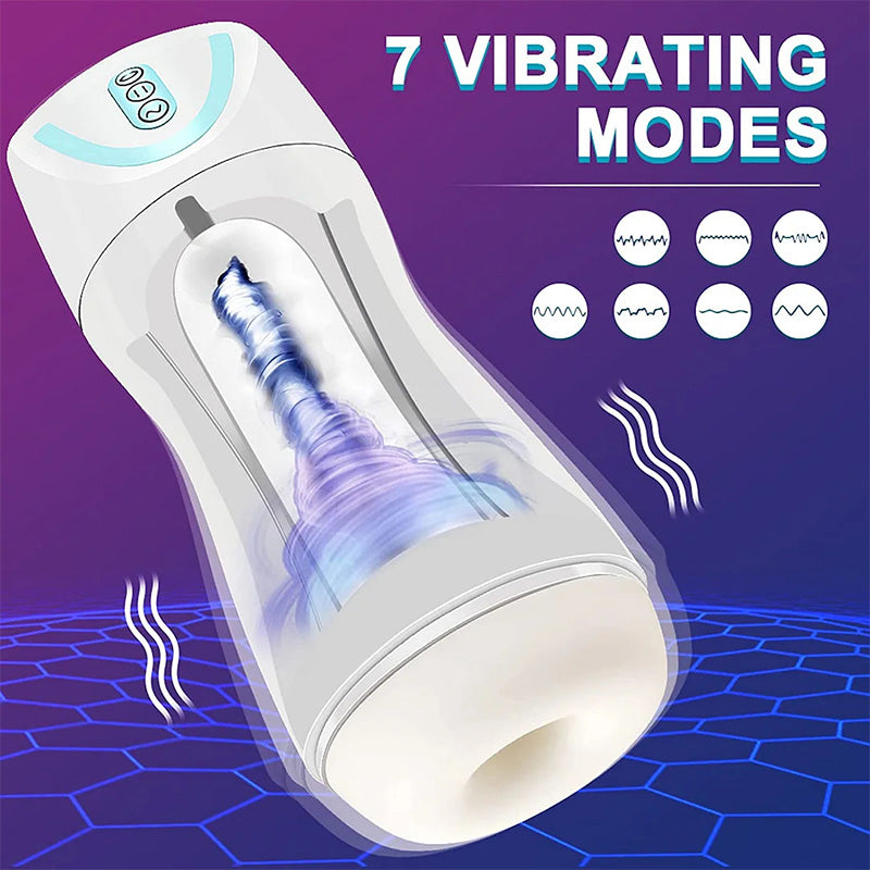Fully Automatic 7 Vibrating 4 Sucking Waterproof Male Stroker