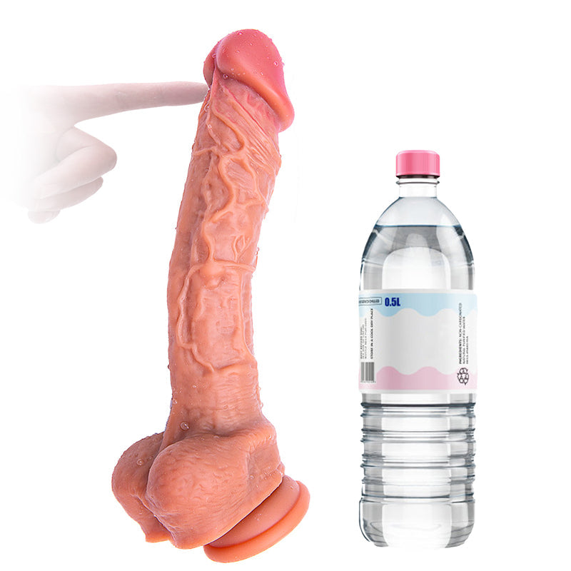 9.8 Inch Extra Large Dildo | Double Foreskin Swing Allovers Dildo