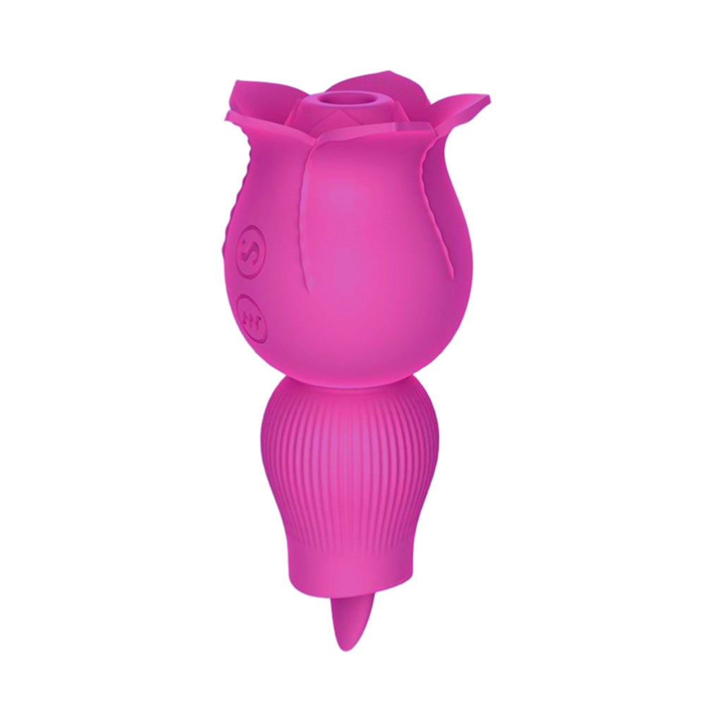 2 in 1 Rose Suction Vibrator and Tongue Vibrator for Female Male