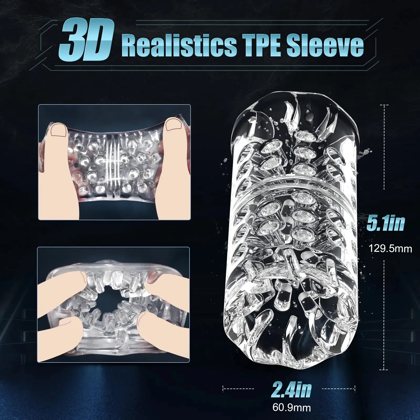 TurboPulseⅢ 7 Rotation Modes & Thrusting 2 in 1  Vibrating Male Stroker