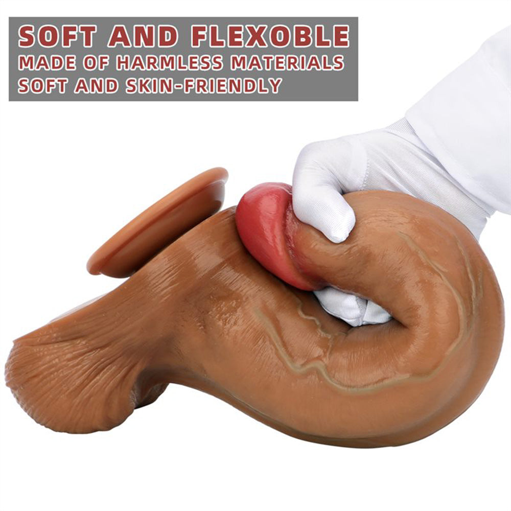 The Safest Material Green Veined Liquid Silicone Double Hardness Simulation Oversized Dildo