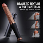 Baseball Bat 10 Vibrating & Thrusting Heating Telescopic Realistic Dildos