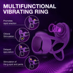 3 IN 1 Penis Ring 10 Vibration Rose Clitoral Vibrator