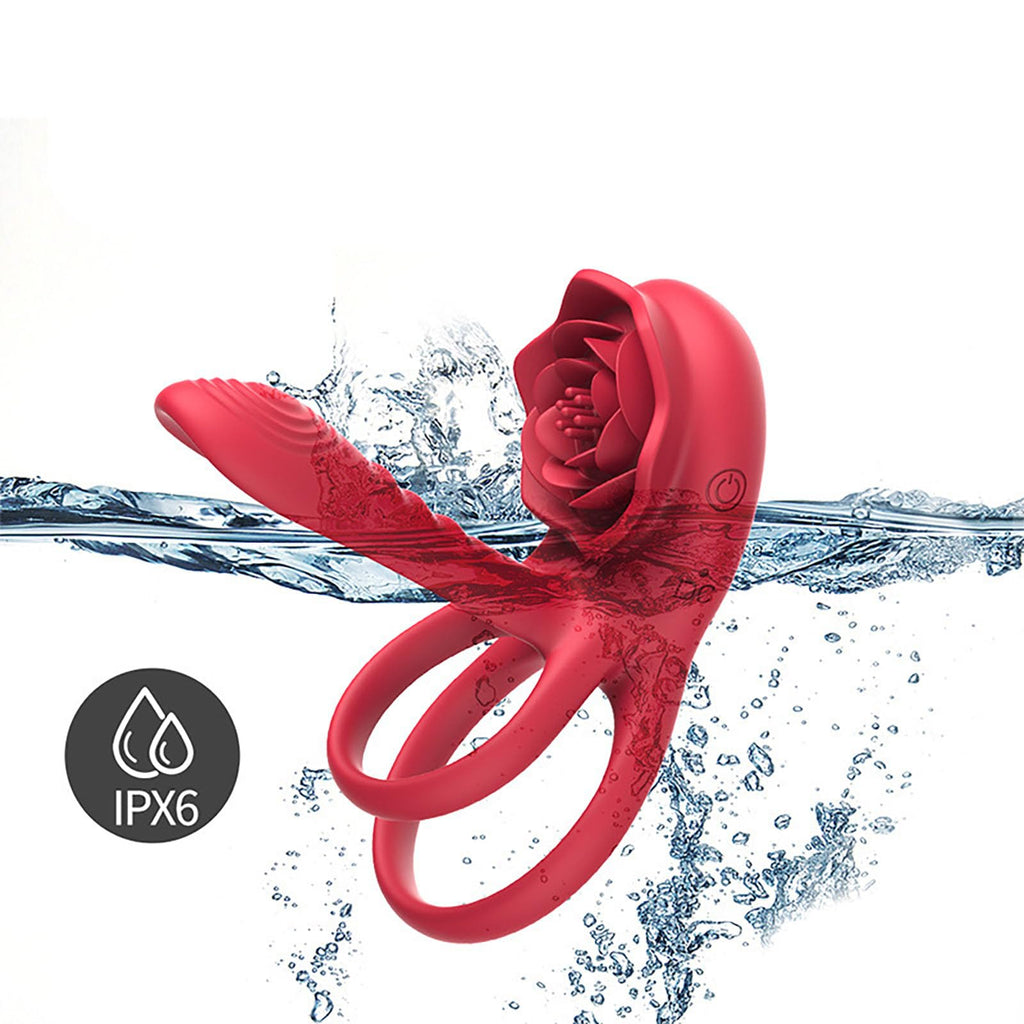 Connection Dual Romance Rose Vibrating Cock Ring