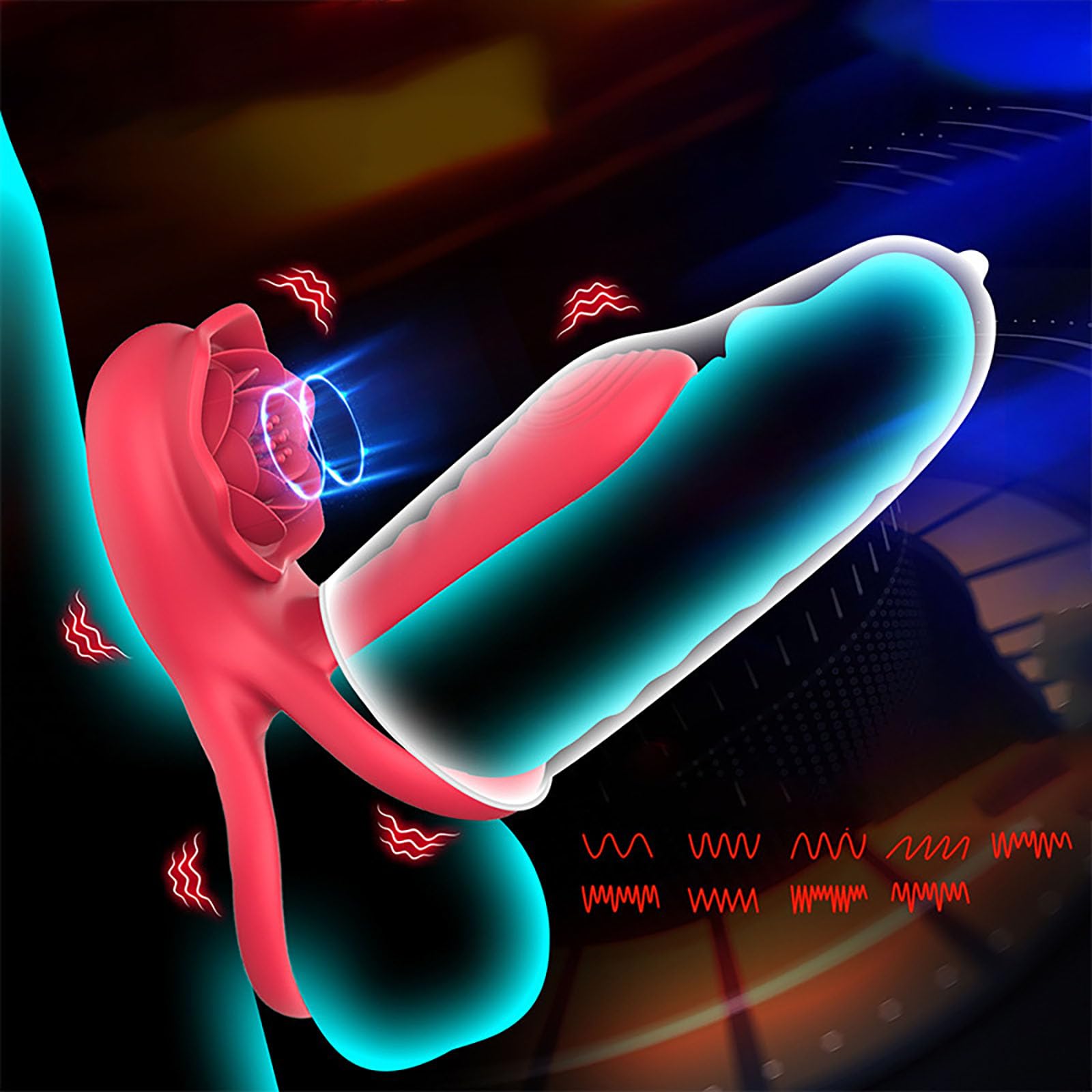 Connection Dual Romance Rose Vibrating Cock Ring