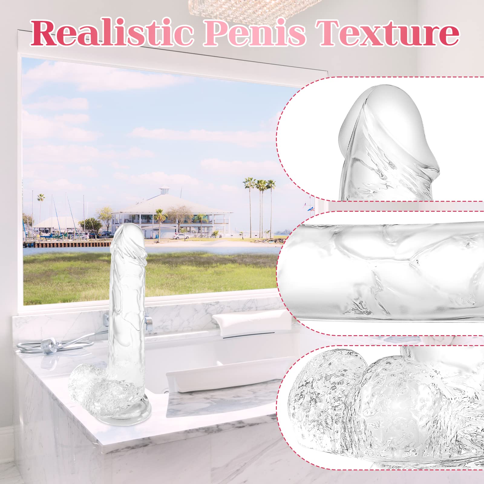 7.3 inch Transparent Dildo With Sucker