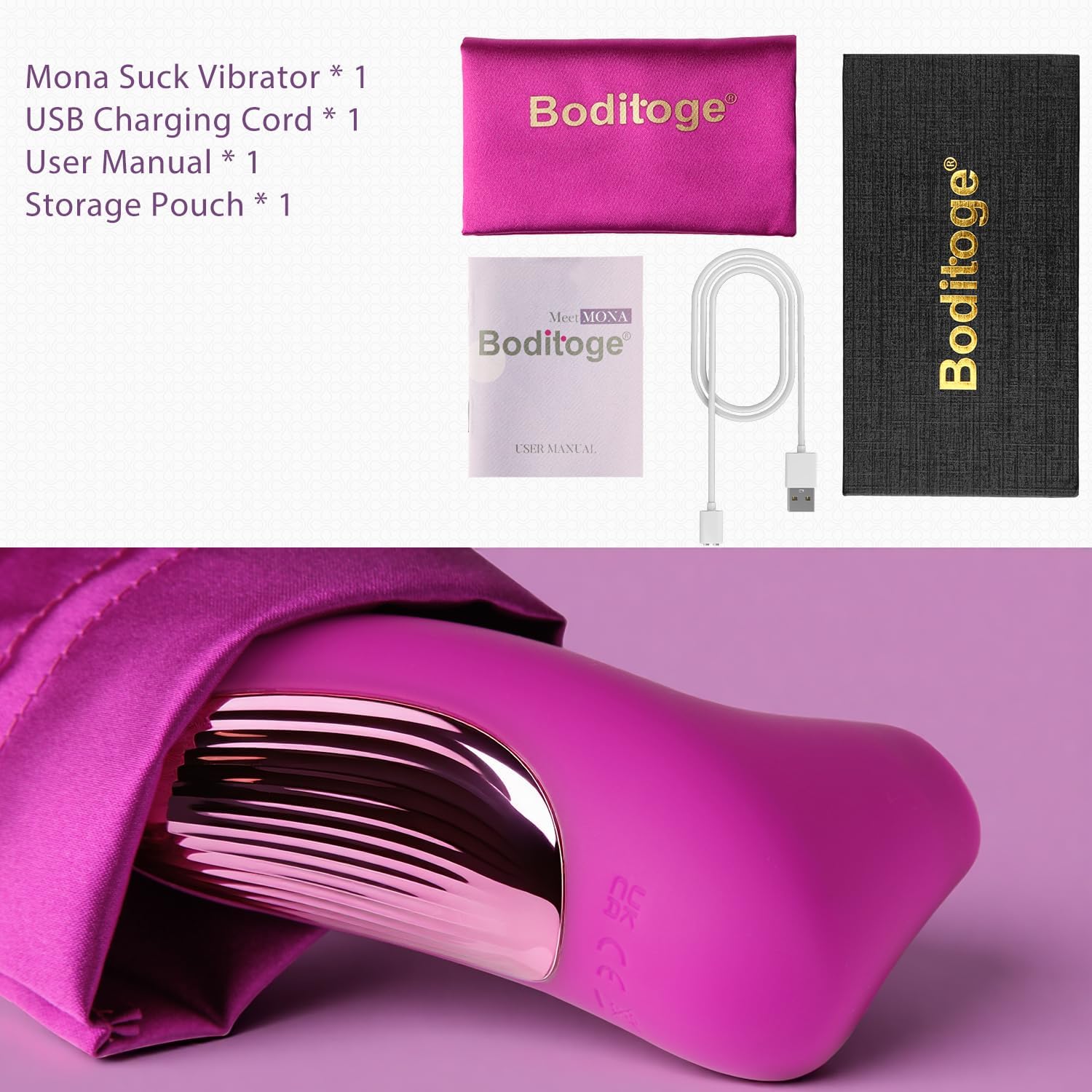 Clitoral Suction Vibrator Better Grip and Waterproof for Bath Play