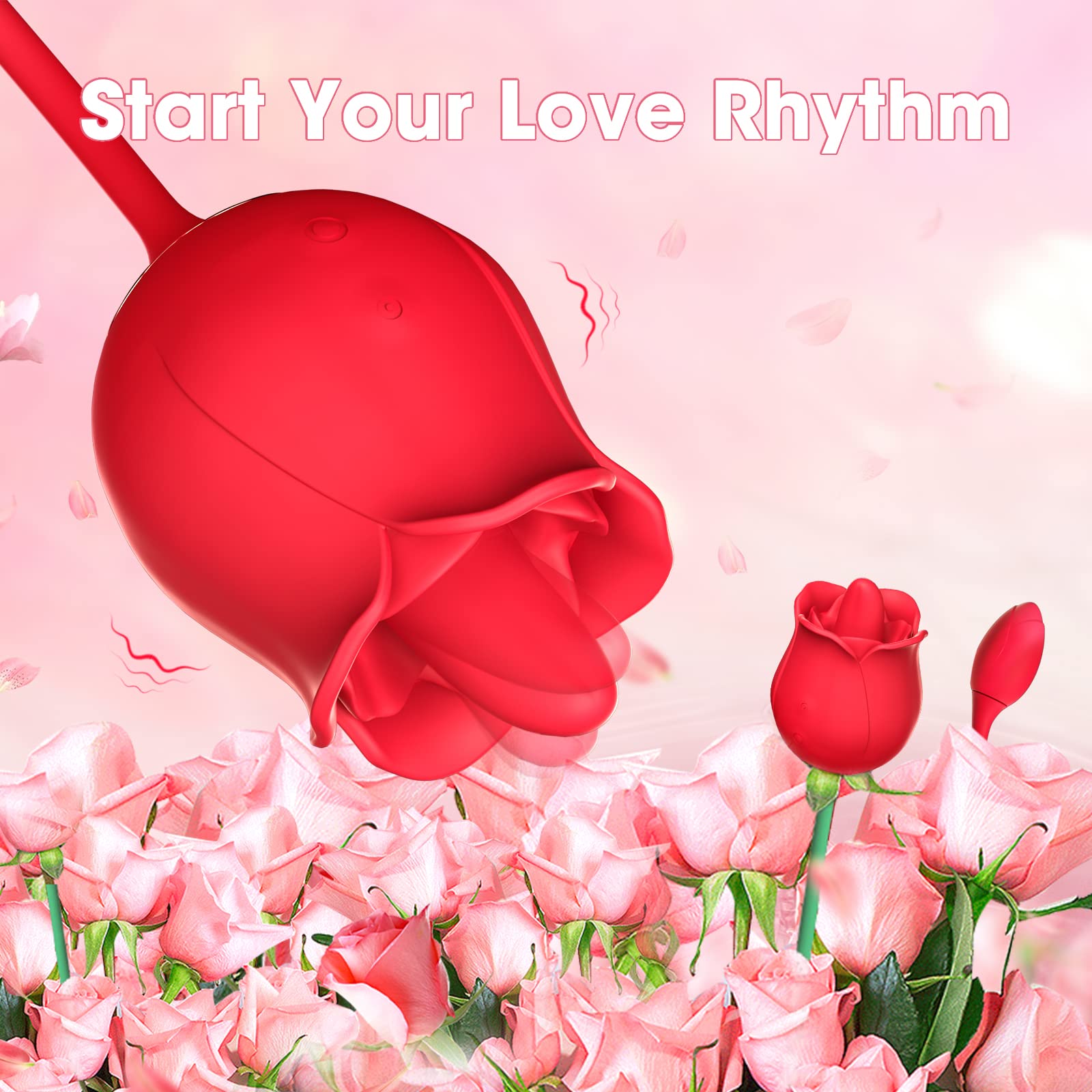Rose Vibrator Tongue Licking Clitoris Stimulation With Vibrating Egg