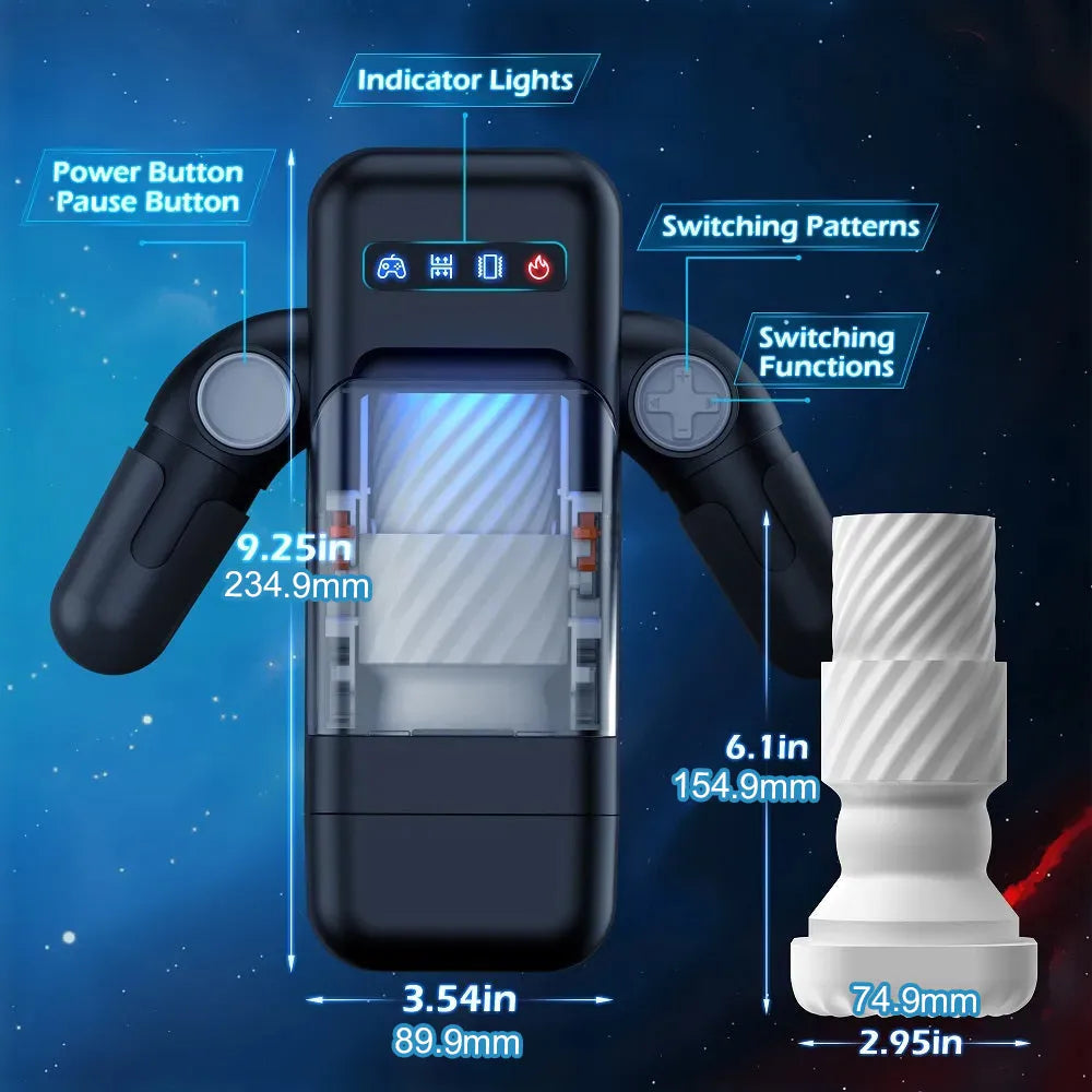 QuantumBot Automatic Male Strokers Cup with 10 Thrusting & Vibration Modes
