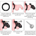 Lightweight Male Chastity Cage with 4 Size Rings