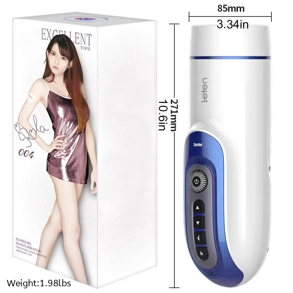 Leten 7 Thrusting Rotation sucking Male Stroker smart voice with Suction Base