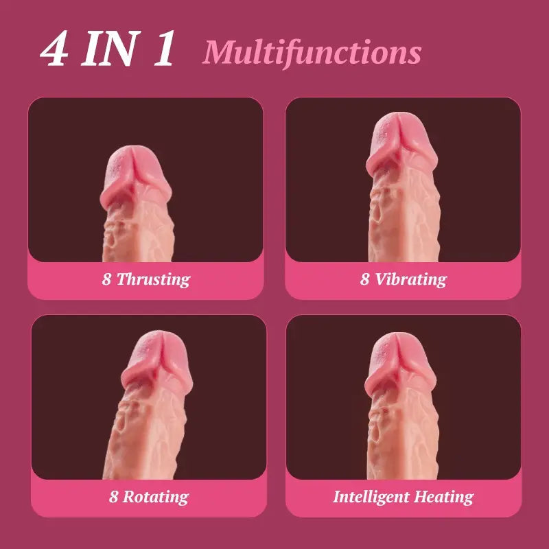 Thrusting Vibrating Dildo Sex Machine 8 Thrusting Rotating Dildo with Vibrating Heating Remote Control