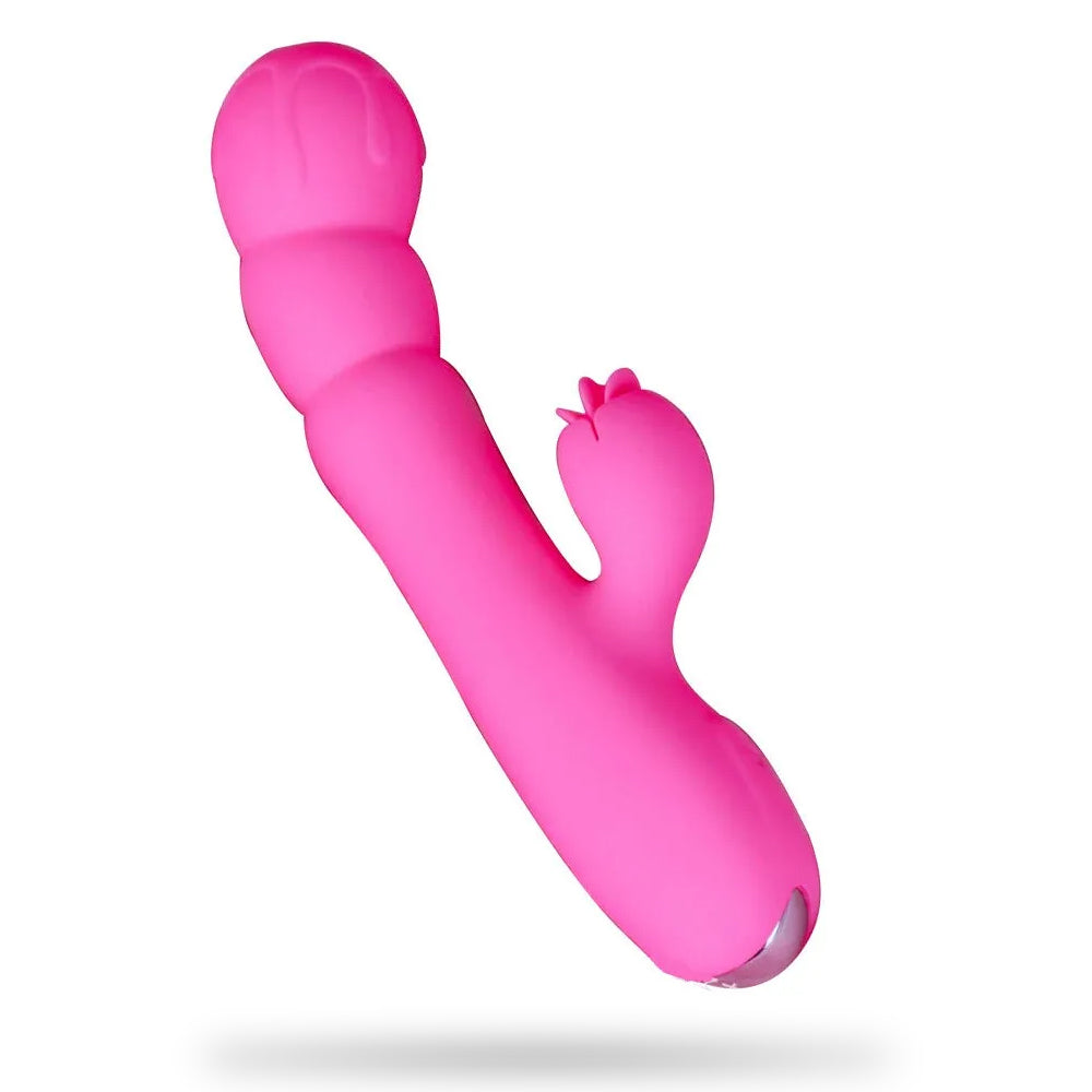 Tongue Licking Pink Dildo Electric Tongue Vibrator
