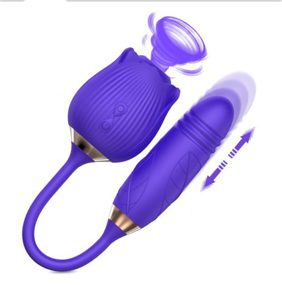 Rose Vibrator With Bullet Tongue