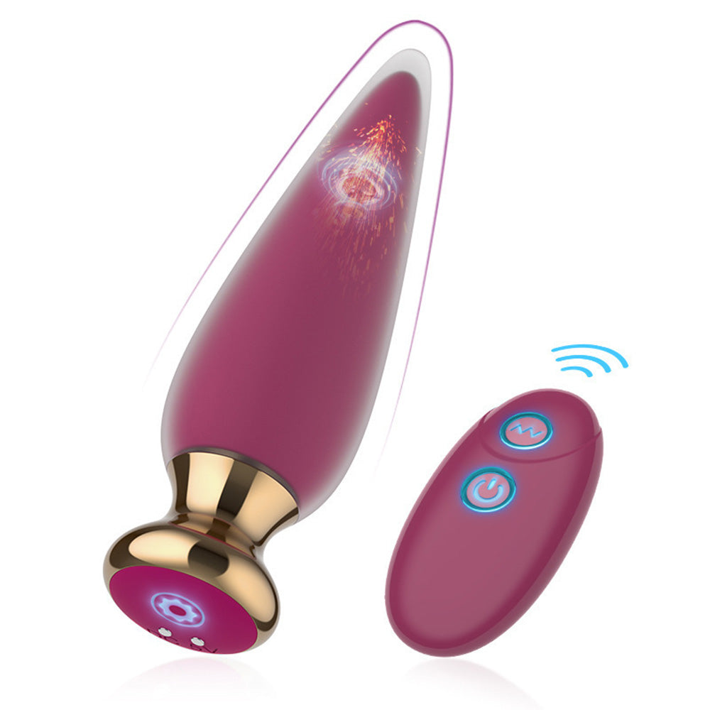 Remote control anal plug prostate massager