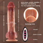 9 Vibrating 3 Thrusting Swinging Heating Lifelike Dildo for Women