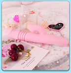 Pink Vibrator Dildo-Tongue Vibrator Heated Silicone Dildo