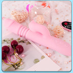 Pink Vibrator Dildo-Tongue Vibrator Heated Silicone Dildo