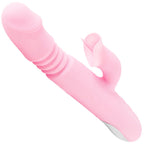 Pink Vibrator Dildo-Tongue Vibrator Heated Silicone Dildo