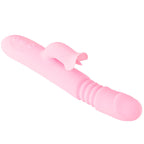 Pink Vibrator Dildo-Tongue Vibrator Heated Silicone Dildo