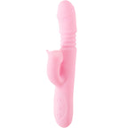Pink Vibrator Dildo-Tongue Vibrator Heated Silicone Dildo